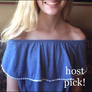 off the shoulder ruffle top